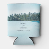 トロピカルパームズ&ビーチ目的地の結婚式 缶クーラー (正面)