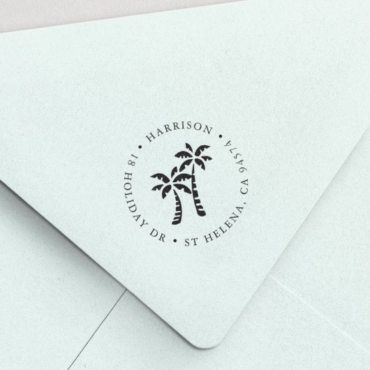 トロピカルパームズ |ラウンド差出人住所 セルフインキングスタンプ