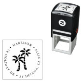 トロピカルパームズ |ラウンド差出人住所 セルフインキングスタンプ (インサイチュ)