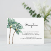 トロピカルパームズ |水彩ウェディングレセプション エンクロージャーカード (スタンド正面)