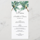 トロピカルパームズ |水彩ビーチ結婚式メニュー メニュー (正面)
