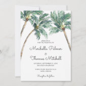 トロピカルパームズ |水色結婚の 招待状 (正面)