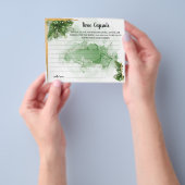 トロピカルパームタイムカプセルアドバイスブライダルシャワーカード チラシ (手)