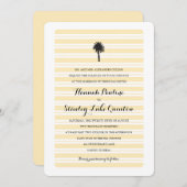 トロピカルパームツリーとストライプ | 結婚s 招待状 (正面/裏面)