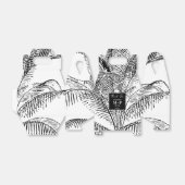 トロピカルパームツリーの葉のアブストラクトビーチウェディング フェイバーボックス (折り畳みなし)