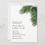 トロピカルパームツリーの葉 エレガントな結婚式の招待状 招待状 (正面)