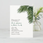 トロピカルパームツリーの葉 エレガントな結婚式の招待状 招待状 (スタンド正面)