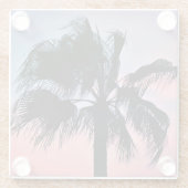 トロピカルパームツリーアットサンセット ガラスコースター (裏面)