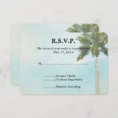 トロピカルパームツリーウェディングRSVP 出欠カード (正面/裏面)