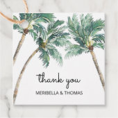 トロピカルパームツリーウォーターカラービーチ結婚式 フェイバータグ (正面)