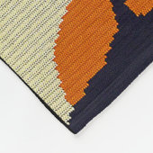 トロピカルパームツリーオレンジサンセットクロシェプリントオン フリースブランケット (角)