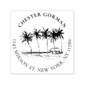 トロピカルパームツリーカスタム差出人住所ヴィンテージ セルフインキングスタンプ (デザイン)