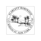 トロピカルパームツリーカスタム差出人住所ヴィンテージ ラバースタンプ (インプリント)