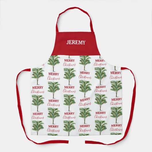 トロピカルパームツリークリスマスツリー エプロン (正面)