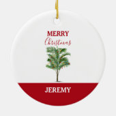 トロピカルパームツリークリスマスツリー セラミックオーナメント (裏面)