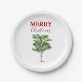 トロピカルパームツリークリスマスツリー ペーパープレート (正面)