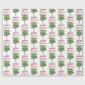 トロピカルパームツリークリスマスツリー ラッピングペーパー (フラット)