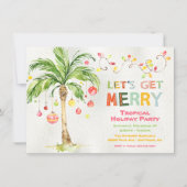 トロピカルパームツリークリスマスパーティー 招待状 (正面)