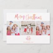 トロピカルパームツリークリスマス3枚の写真 シーズンカード (正面)