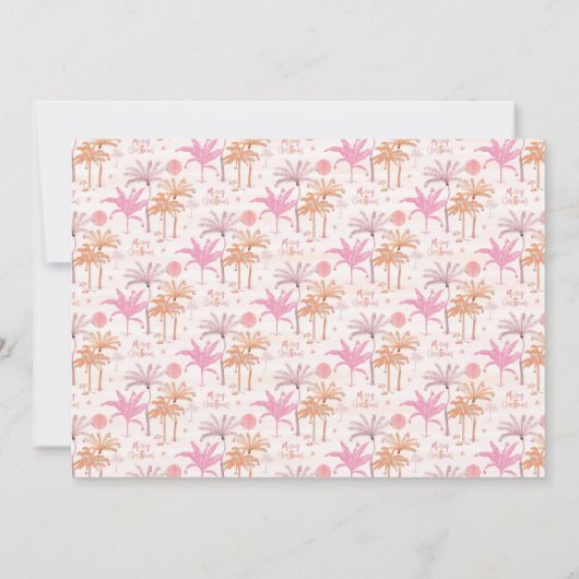 トロピカルパームツリークリスマス3枚の写真 シーズンカード (裏面)