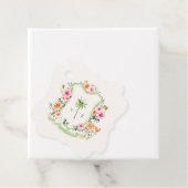 トロピカルパームツリークレストモノグラムビーチ結婚式 フェイバータグ (インサイチュ)