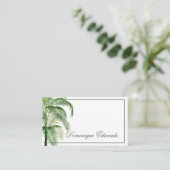 トロピカルパームツリーグリーンプロフェッショナルシック 名刺 (スタンド正面)