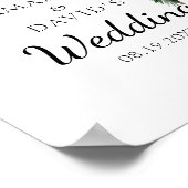 トロピカルパームツリーグリーンリービーチ結婚式ウェルカム ポスター (角)