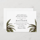 トロピカルパームツリーグ結婚リーズカード 招待状 (正面/裏面)