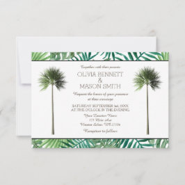トロピカルパームツリーグ結婚リーズカード 招待状