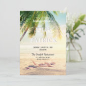 トロピカルパームツリーサマービーチ結婚式 招待状 (スタンド正面)