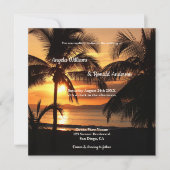 トロピカルパームツリーサンセットビーチ結婚式招待状 招待状 (正面)