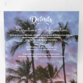 トロピカルパームツリーサンセット 三つ折り招待状 (内部最初)