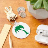 トロピカルパームツリーシルエットグリーンアイランドビーチ キーホルダー