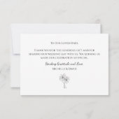 トロピカルパームツリーシンプルズの目的地の結婚式 サンキューカード (裏面)