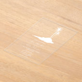 トロピカルパームツリーズアイランドビーチ結婚式 アクリル招待状 (レイダウン)