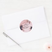 トロピカルパームツリーズアンドライツピンクビーチイビーチ ラウンドシール (封筒)