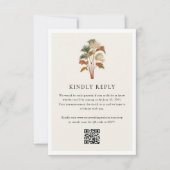 トロピカルパームツリーズウォーターカラーパステルボホ結婚ズ 出欠カード (正面)