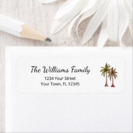 トロピカルパームツリーズエレガントビーチ差出人住所 ラベル