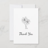 トロピカルパームツリーズエレガントブライダルシャワーシンプル サンキューカード (正面)