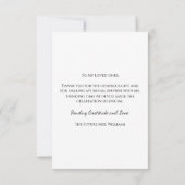 トロピカルパームツリーズエレガントブライダルシャワーシンプル サンキューカード (裏面)