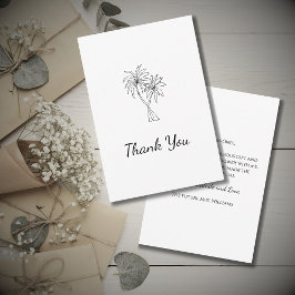 トロピカルパームツリーズエレガントブライダルシャワーシンプル サンキューカード