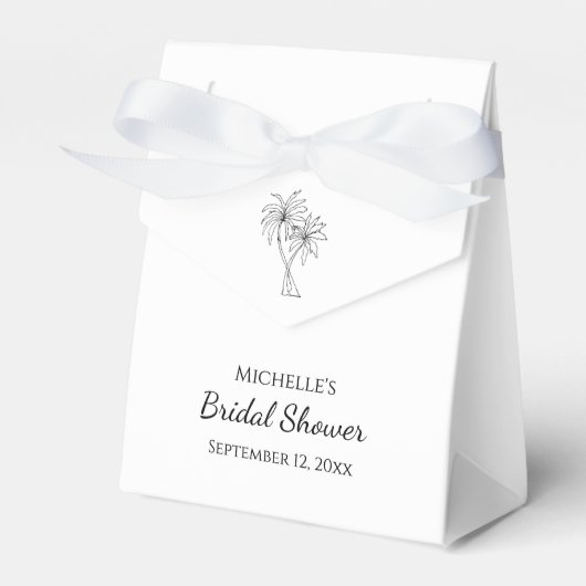 トロピカルパームツリーズエレガントブライダルシャワー フェイバーボックス (正面サイド)
