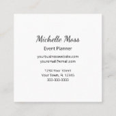 トロピカルパームツリーズエレガントプロフェッショナルブラック スクエア名刺 (裏面)