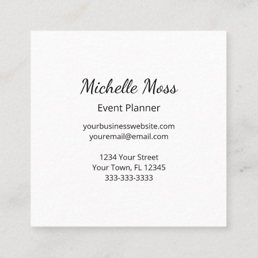 トロピカルパームツリーズエレガントプロフェッショナルブラック スクエア名刺 (裏面)