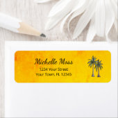 トロピカルパームツリーズエレガント金ゴールド差出人住所 ラベル (インサイチュ)
