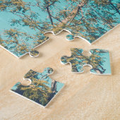 トロピカルパームツリーズカリフォルニアレトロビブ ジグソーパズル (側面)