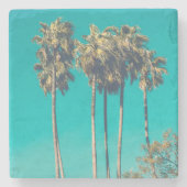 トロピカルパームツリーズカリフォルニアレトロビブ ストーンコースター (正面)