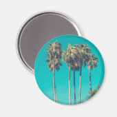 トロピカルパームツリーズカリフォルニアレトロビブ マグネット (正面/裏面)