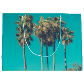 トロピカルパームツリーズカリフォルニアレトロ ラージペーパーバッグ (裏面)