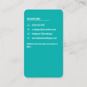 トロピカルパームツリーズサウンドウェーブビートティール（緑がかった色）DJ 名刺 (裏面)